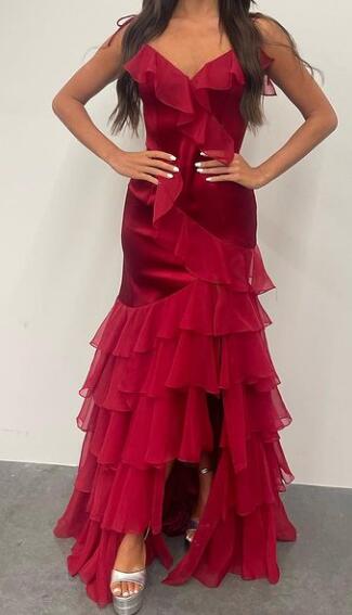 Long Prom Dress with Ruffle Skirt