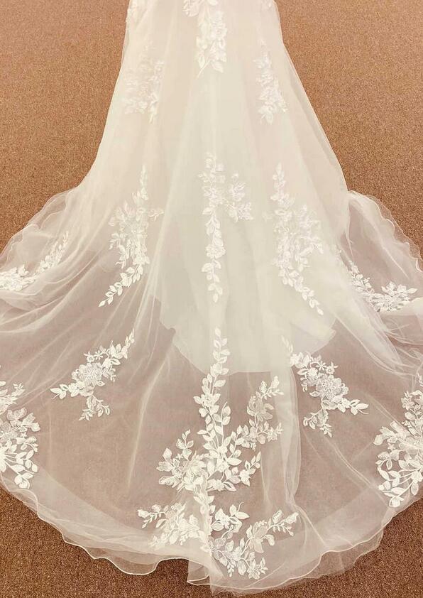 Straps Mermaid Tulle/lace Wedding Dress