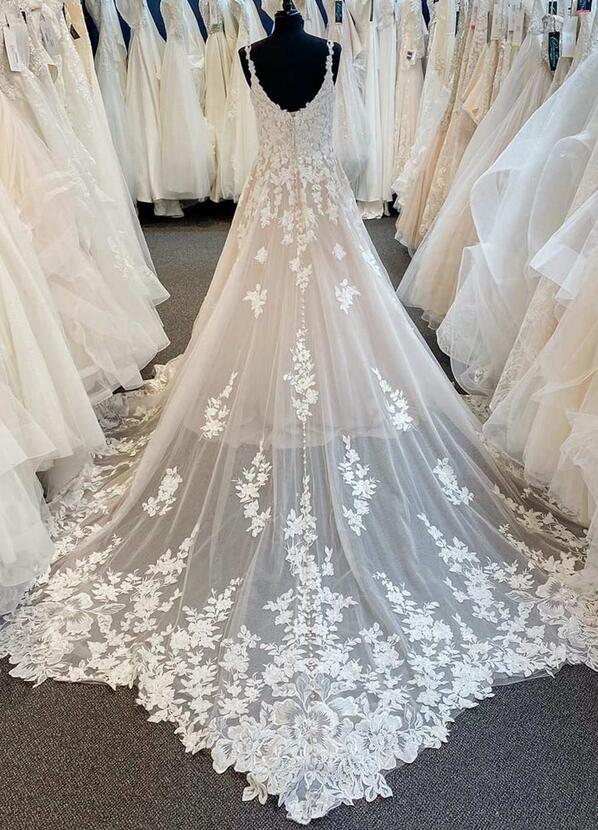 Straps A-line Tulle/Lace Wedding Dress