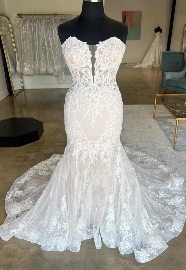 Strapless Mermaid Tulle/Lace Wedding Dress