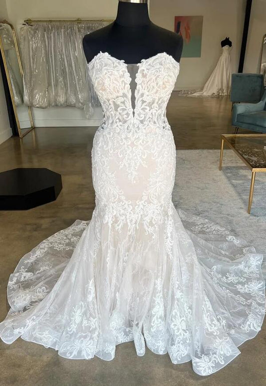 Strapless Mermaid Tulle/Lace Wedding Dress