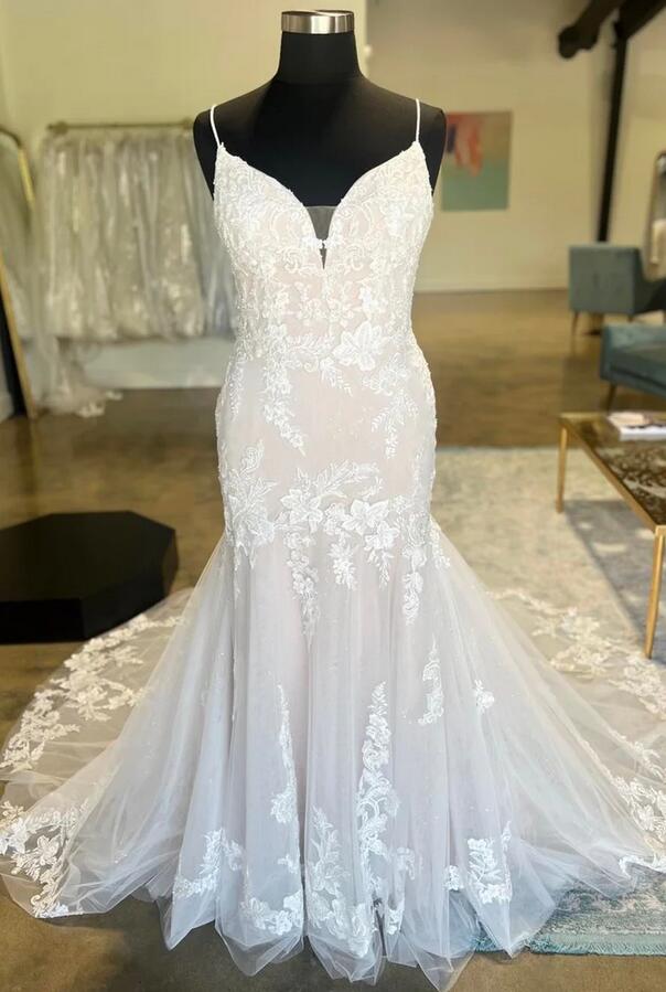 Straps Mermaid Tulle/Lace Wedding Dress