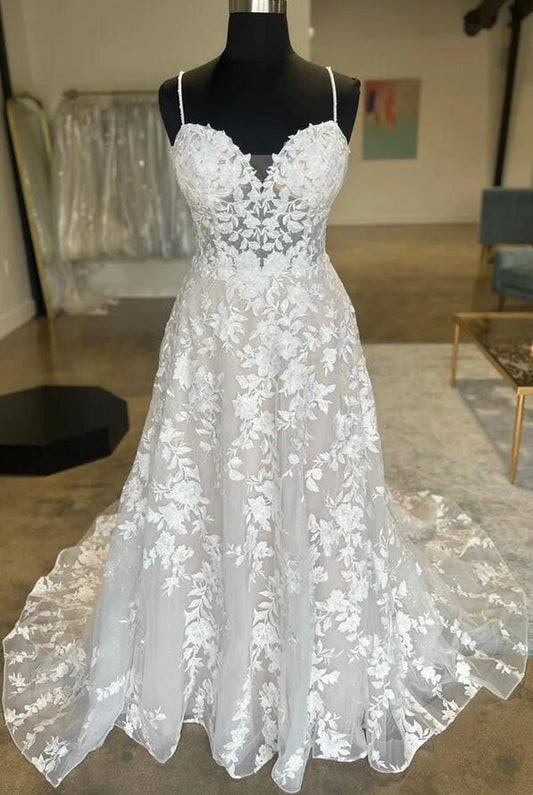 Straps Lace Wedding Dress