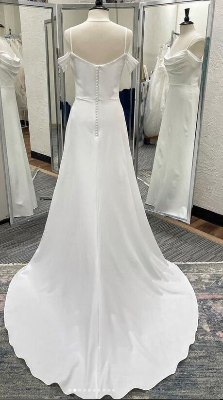Straps  A-line Beach Wedding Dress