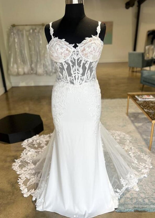 Straps Mermaid Tulle/Lace Wedding Dress