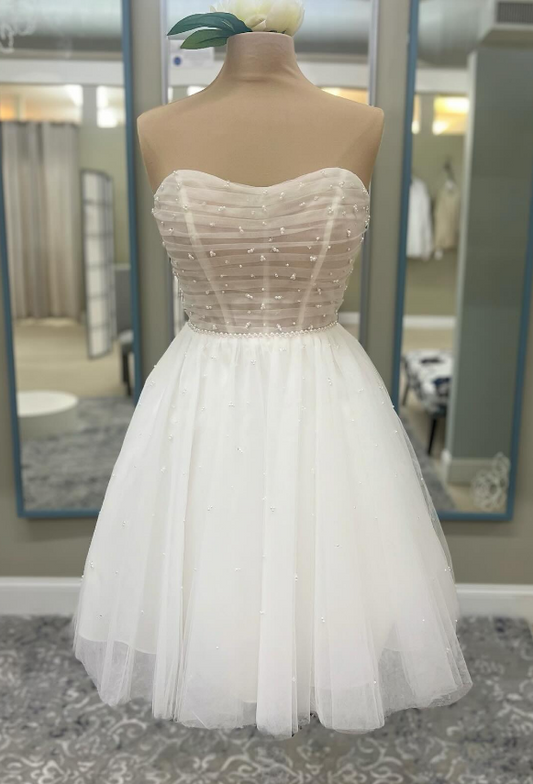 Strapless Wedding Receiption Dress Short Wedding Dress