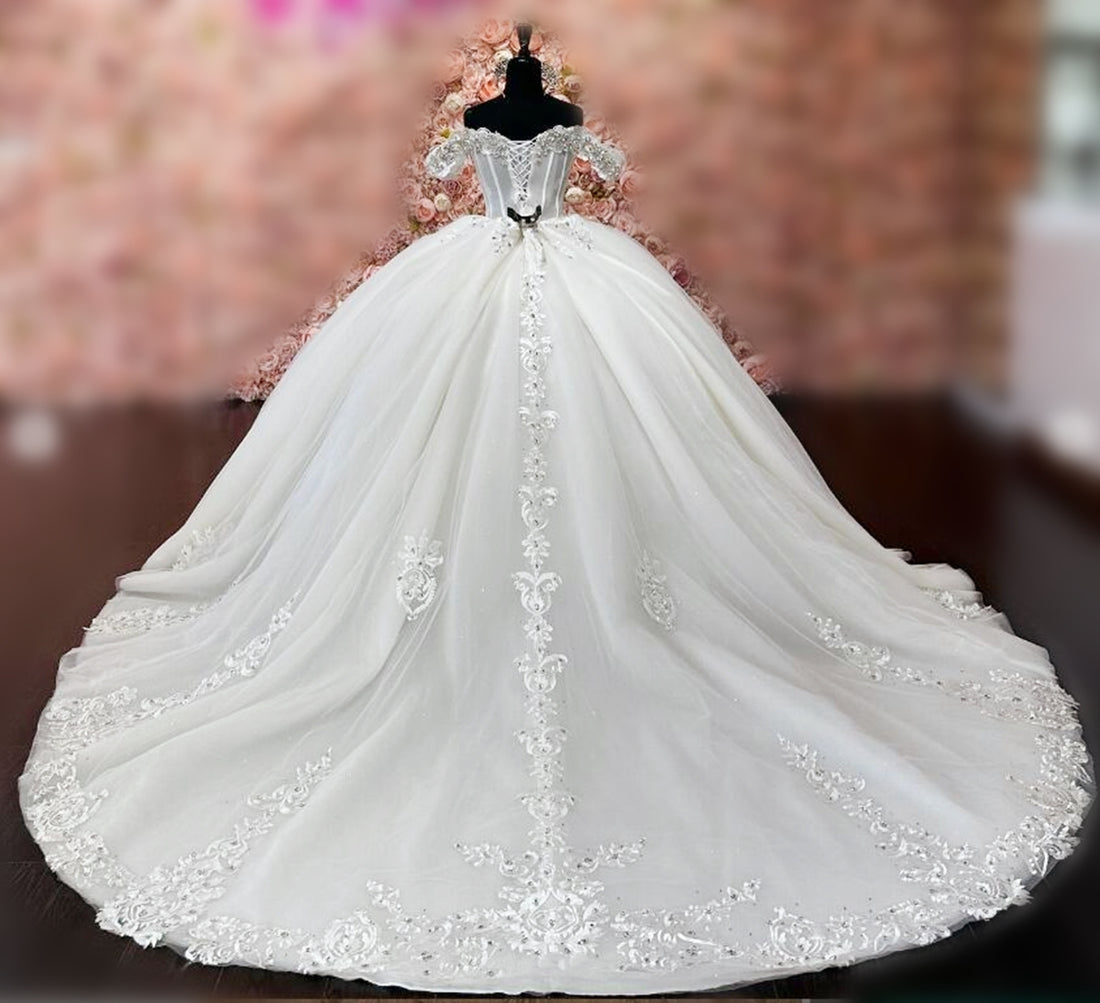 Off Shoulder Tulle Princess Dress for 15th Birthday Photoshoot Quinceanera Dress