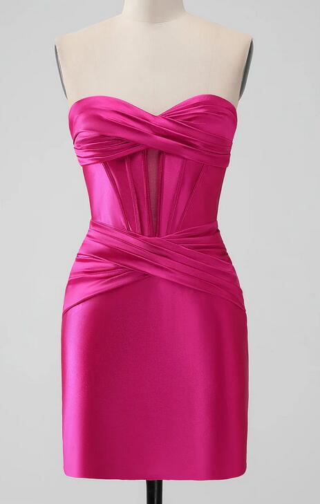 Strapless Fitted Short Homecoming Dress