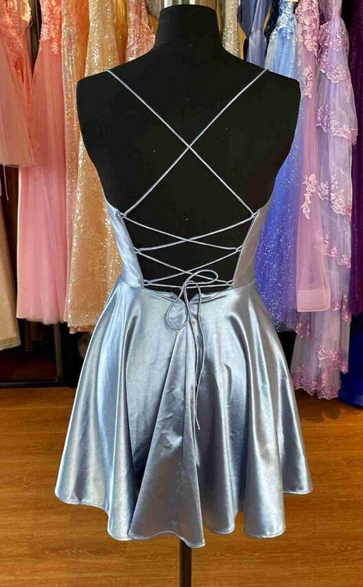 Straps A-line Satin Homecoming Dress