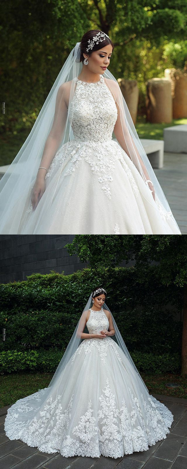 Princess Wedding Dress Halter Neckline, Dresses For Wedding, Bridal Gown ,Bride Dress, Dresses For Brides