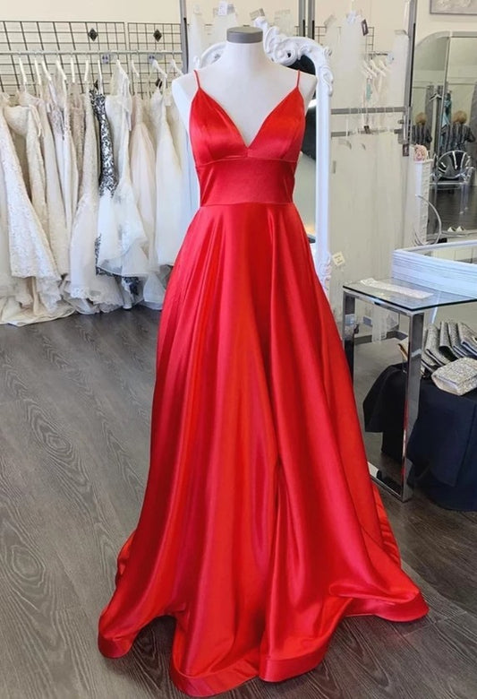 Red Prom Dress Long, Pageant Dress, Evening Dress, Dance Dresses, Graduation School Party Gown