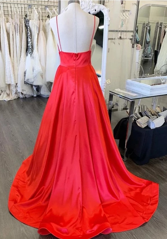 Red Prom Dress Long, Pageant Dress, Evening Dress, Dance Dresses, Graduation School Party Gown