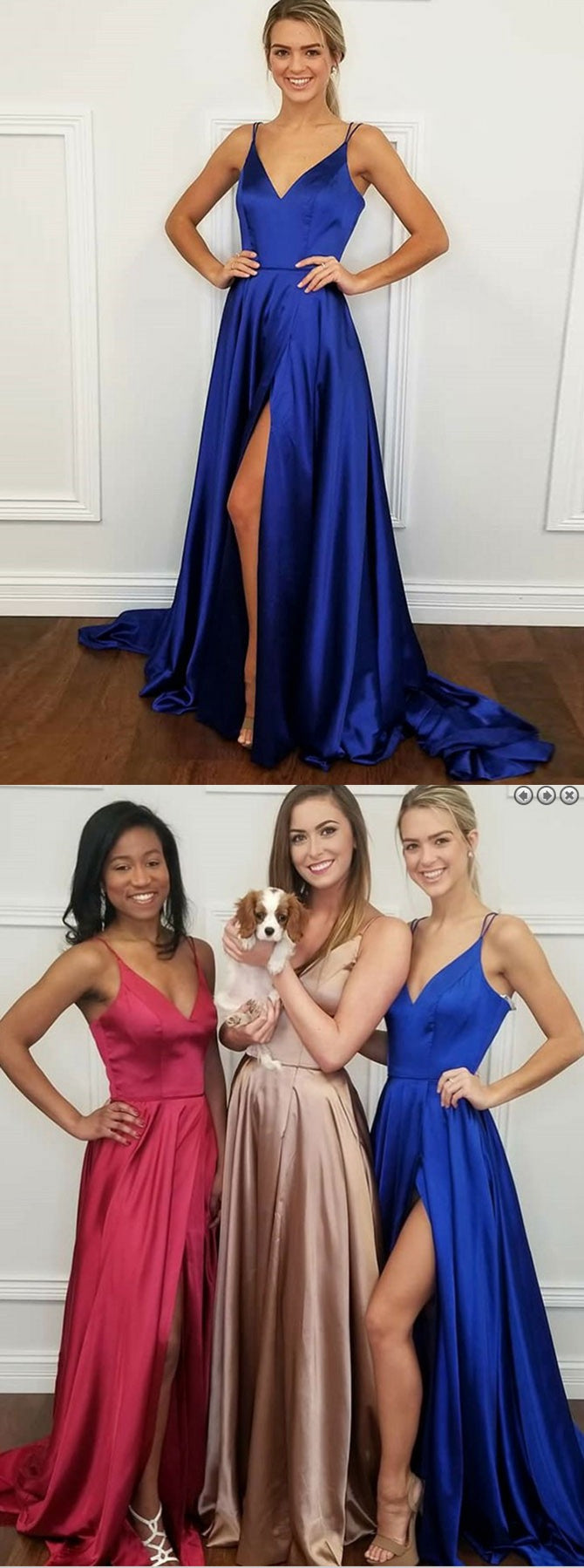 Sexy Prom Dress Long Slit Skirt , Evening Dress, Dance Dresses, Graduation School Party Gown