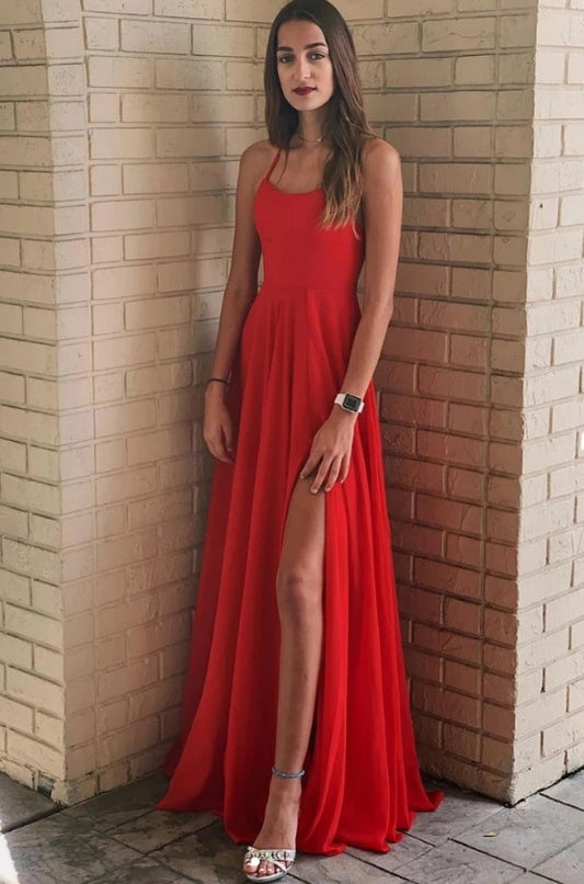 Sexy Prom Dress with Slit, Pageant Dress, Evening Dress, Dance Dresses, Graduation School Party Gown