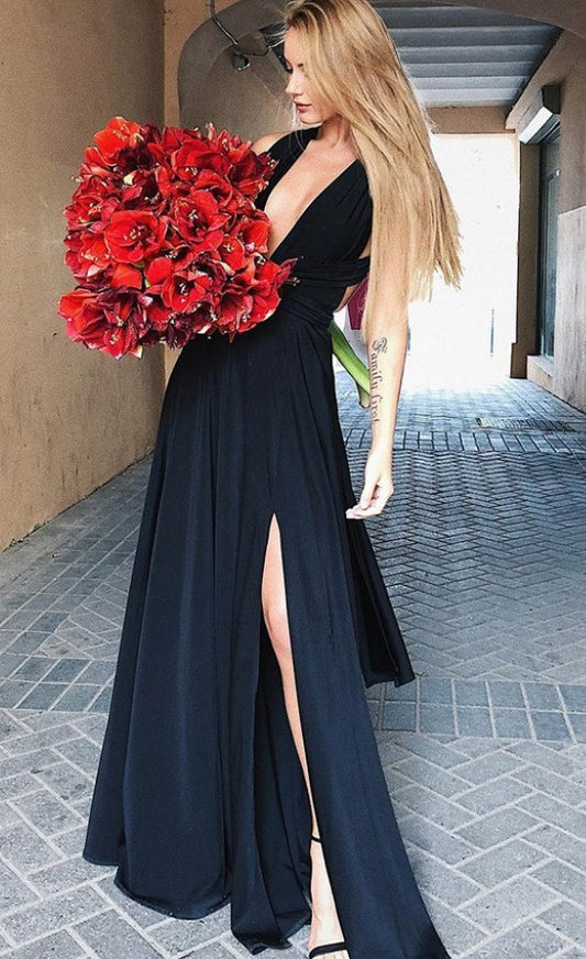Sexy Black Prom Dress Long, Evening Dress, Dance Dresses, Graduation School Party Gown