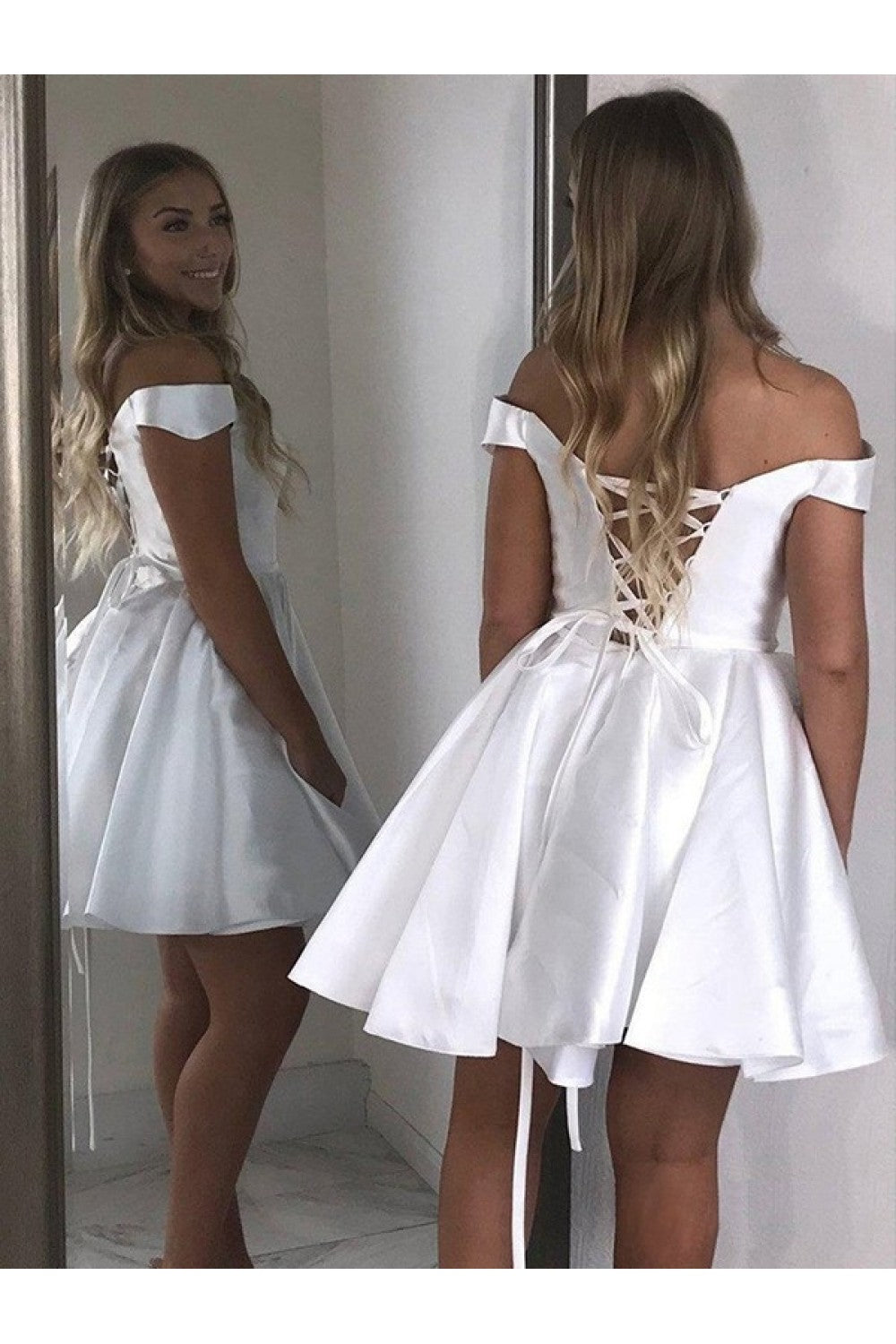 White Homecoming Dress 2020, Short Prom Dress ,Dresses For Graduation Party, Evening Dress, Formal Dress, DTH0749