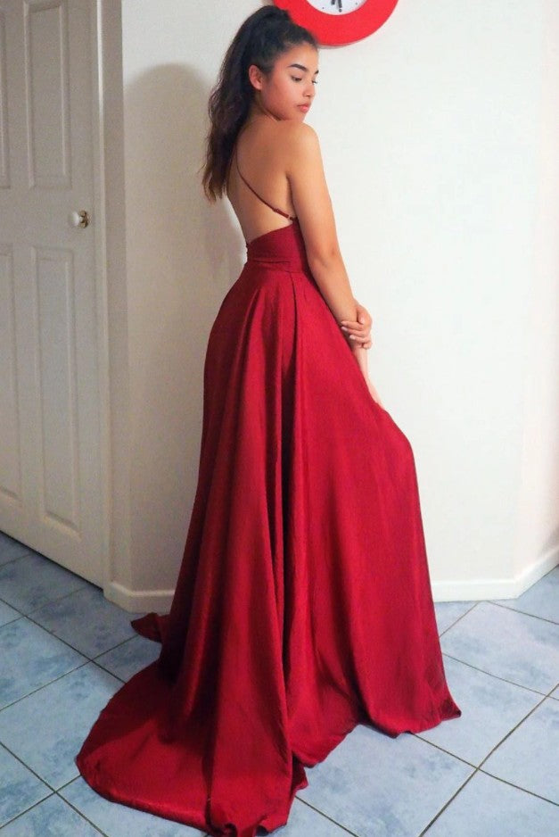 Sexy Prom Dress with Slit, Pageant Dress, Evening Dress, Dance Dresses, Graduation School Party Gown