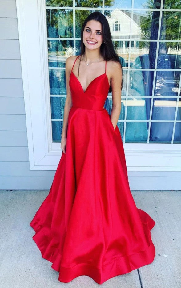 New Style Prom Dress with Pockets, Pageant Dress, Evening Dress, Dance Dresses, Graduation School Party Gown
