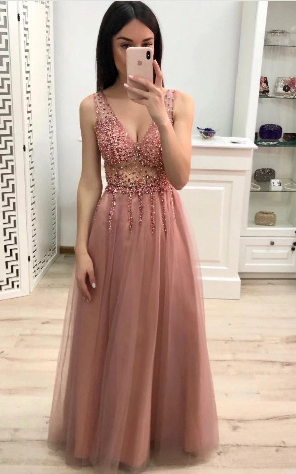 New Style Prom Dresses Sheer Top, Pageant Dress, Evening Dress, Dance Dresses, Graduation School Party Gown