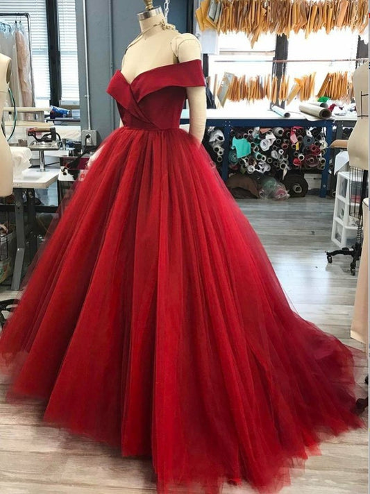 Burgundy Prom Dress Princess Style, Sweet 16 ,Evening Dress, Dance Dresses, Graduation School Party Gown