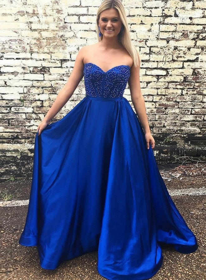 Royal Blue Prom Dress, Evening Dress, Dance Dresses, Graduation School Party Gown