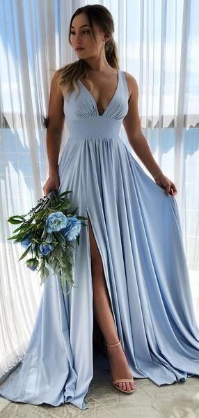 Sexy Prom Dress with Slit, Pageant Dress, Evening Dress, Dance Dresses, Graduation School Party Gown