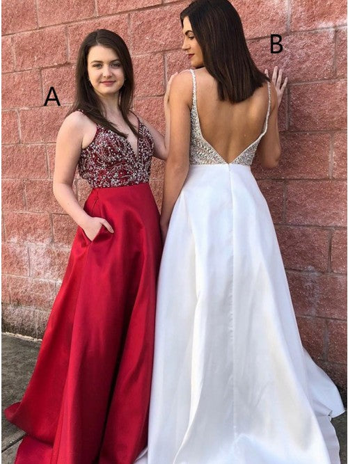 Prom Dress with Pockets, Prom Dresses, Evening Gown, Graduation School Party Dress, Winter Formal Dress
