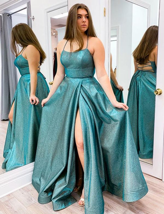 Sexy Shinning Prom Dresses Slit Skirt, Dress For Junior and Senior Prom, Formal Dress, Evening Dress, Dance Dresses, Graduation Party Dress