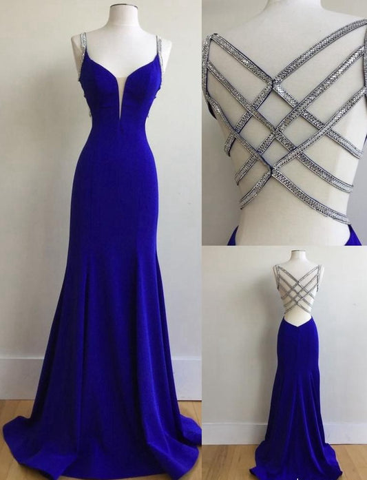 Royal Blue Prom Dress For Teens, Prom Dresses, Graduation School Party Gown DT0223