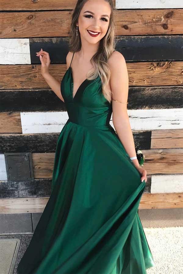 Green Prom Dress 2019, Prom Dresses, Evening Gown, Graduation School Party Dress, Winter Formal Dress