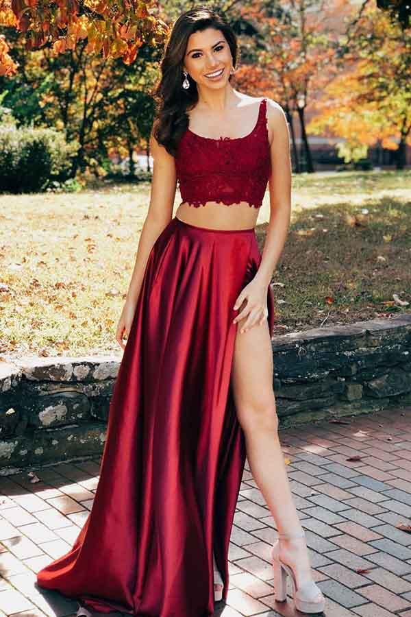 Sexy Prom Dress Two Pieces, Graduation School Party Gown, Winter Formal Dress