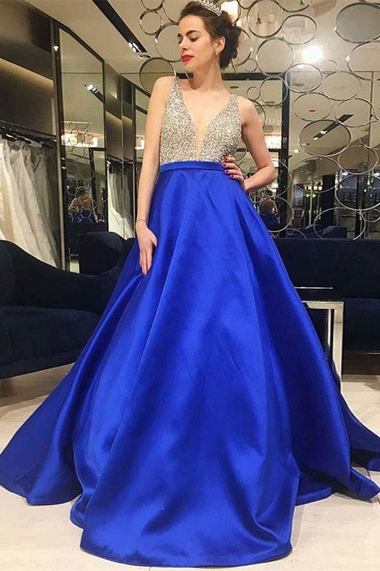 Royal Blue Prom Dress, Graduation School Party Gown, Winter Formal Dress
