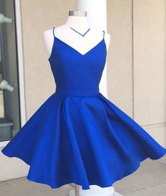 Short Blue Prom Dress, Homecoming Dresses, Graduation School Party Gown, Winter Formal Dress