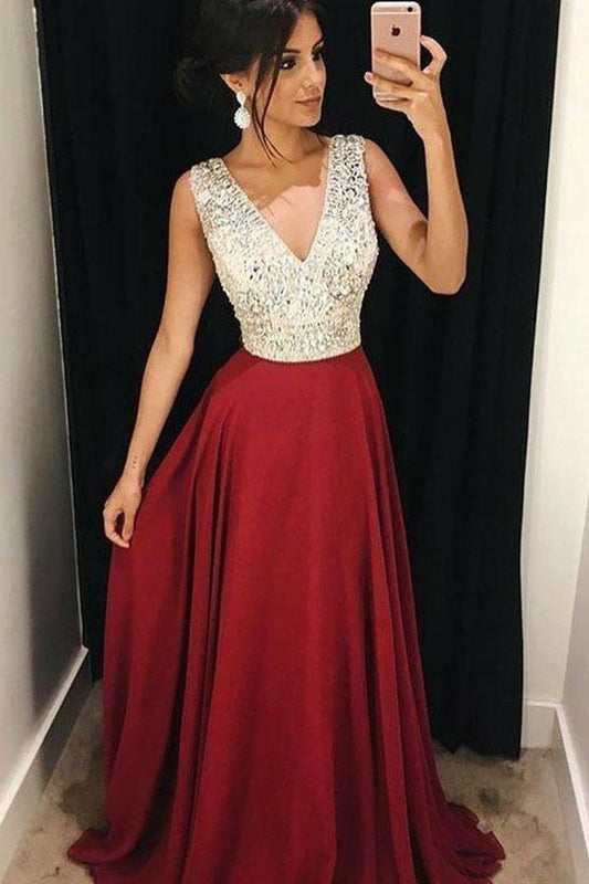 Burgundy Prom Dress For Teens, Graduation School Party Gown, Winter Formal Dress