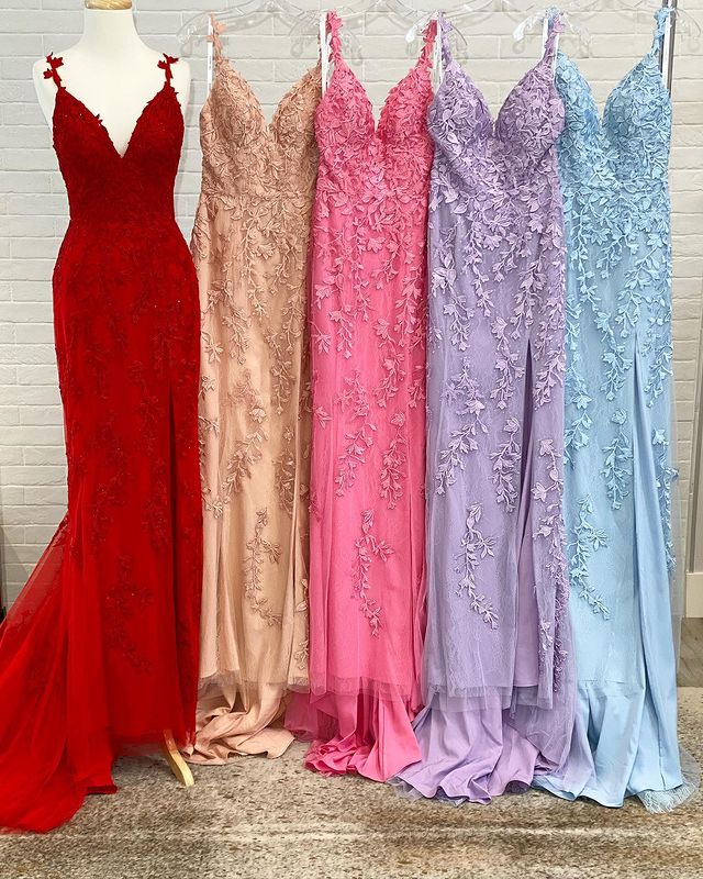 Tulle Prom Dress Long with Appliques and Beading,Prom Dresses,Pageant Dress