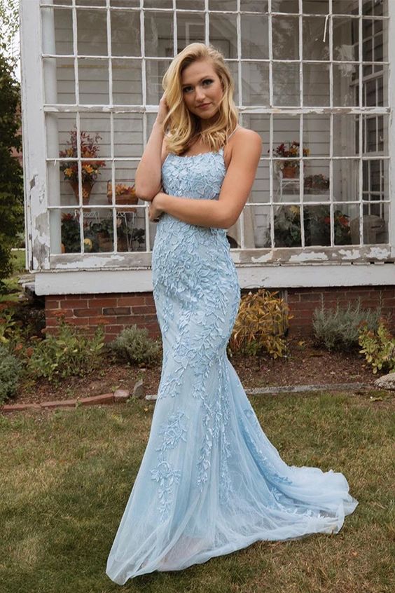 Mermaid Long Prom Dresses with Appliques and Beading,Formal Dresses,Charming Dance Dress