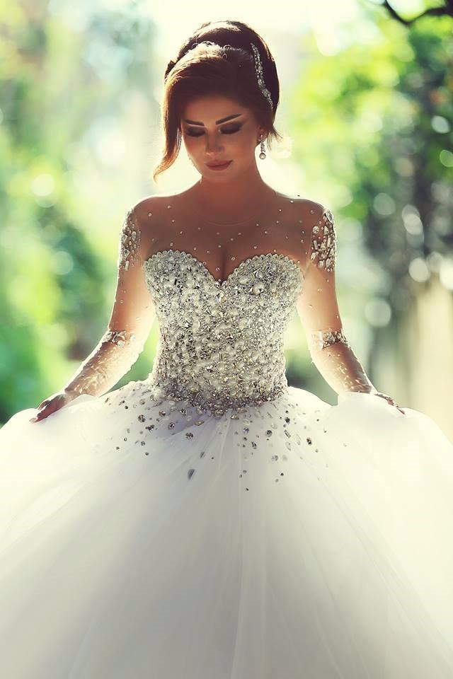 Wholesale Princess Wedding Dress Long Sleeves, Bridal Gown ,Dresses For Brides