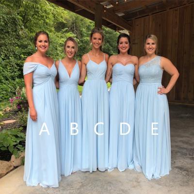 Chiffon Bridesmaid Dresses, Light Blue Bridesmaid Dress