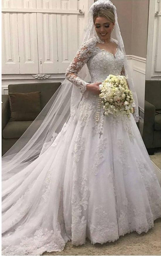 New Style Wedding Dress Long Sleeves, Bridal Gown ,Dresses For Brides