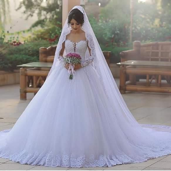 White Princess Style Wedding Dress, Bridal Gown ,Dresses For Brides