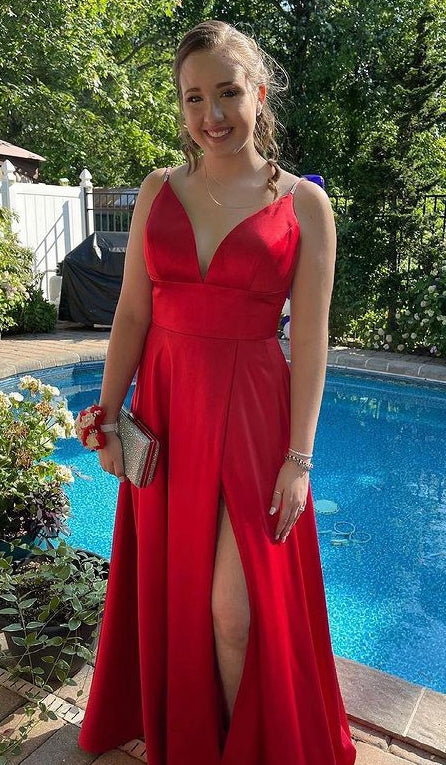 Simple Red Long Prom Dresses,Long Formal Evening Dresses,Charming Evening Dress,Dance Dress