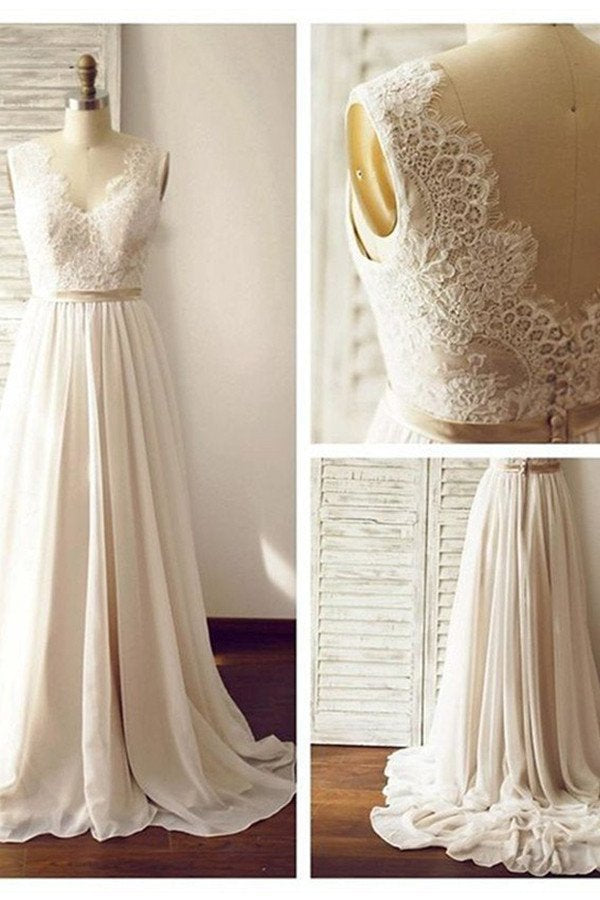 Simple Beach Wedding Dress Chiffon Fabric, Dresses For Wedding, Bridal Gown ,Bride Dress, Dresses For Brides