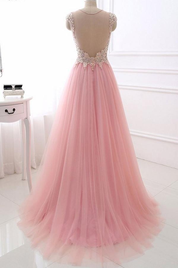 Light Pink Prom Dress, Evening Dress, Formal Dresses, Graduation School Party Dance Dress