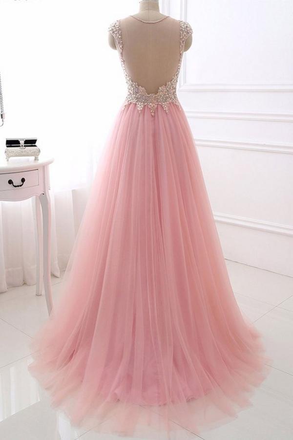 Light Pink Prom Dress, Evening Dress, Formal Dresses, Graduation Schoo