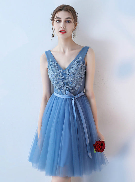 Light Blue Homecoming Dress, Short Prom Dress ,Back To School Party Dress, Evening Dress, Formal Dress, DTH0052