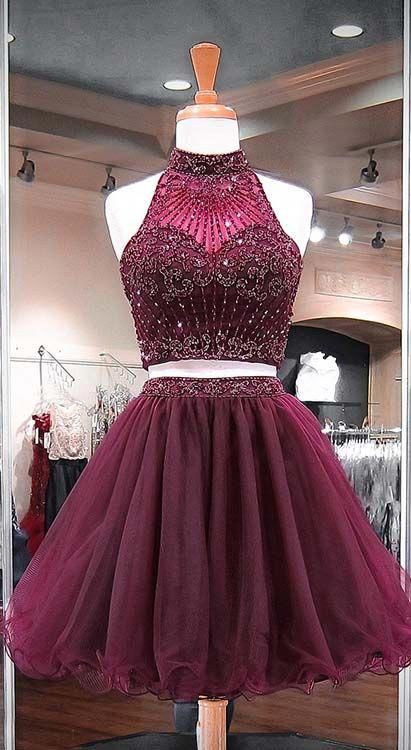 Two Pieces Short Prom Dress, Homecoming Dress, Dresses For Graduation Party, Evening Dress, Formal Dress