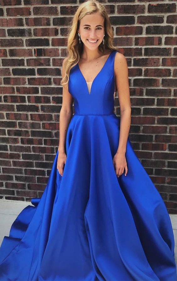 Royal Blue Prom Dress, Graduation School Party Gown, Sweet 16 Dance Dress, Winter Formal Dress,