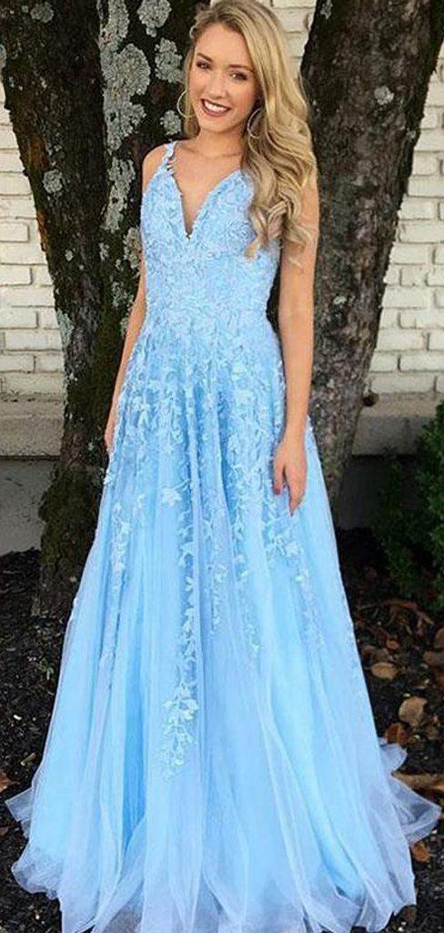 Light Blue Prom Dresses Long, Dresses For Graduation Party, Evening Dress, Formal Dress