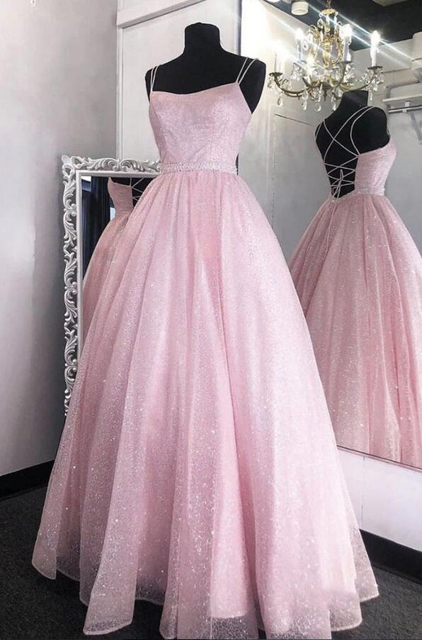 Sparkly Long Prom Dress with Beading,Prom Dresses,Pageant Dress