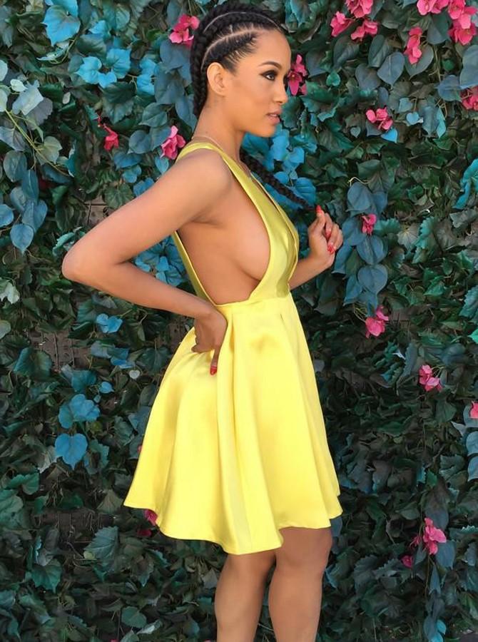 Yellow Homecoming Dress, Short Prom Dress, Graduation School Party Gown